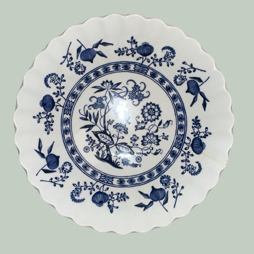 J. G. Meakin Blue Nordic Blue Onion England Cereal Bowl 6 1/2"